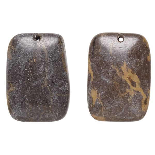 Portoro marble 1pkg2, puffed flat back rectangle drop natural 25x18mm-26x19mm image number 0