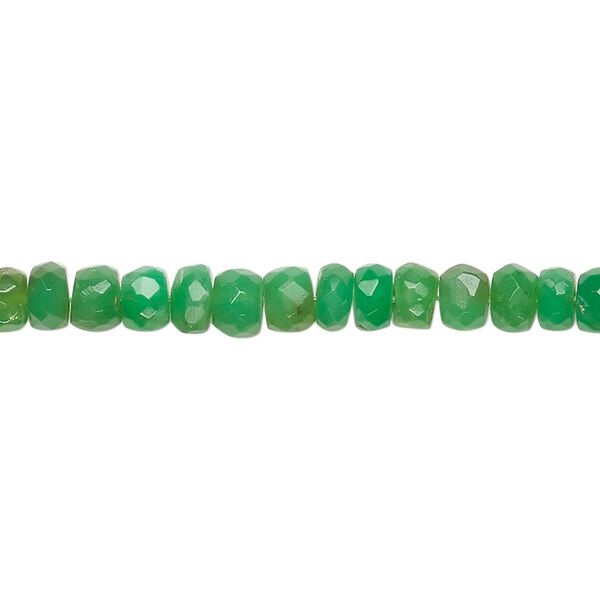 Chrysoprase 1pkg1, hand-cut faceted rondelle bead natural 14 inch 5x3mm-6x5mm image number 0