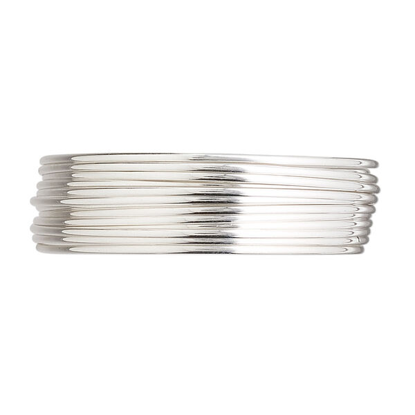 Wire, sterling silver, half-hard, half-round, 18 gauge. Sold per pkg of 5 feet. image number 0