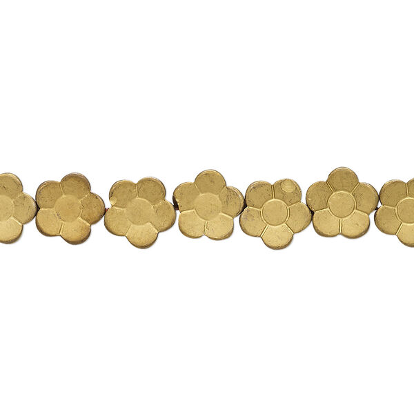 Hemalyke™ 1pkg1, matte electroplated flower bead 15.5-16 inch 8x8mm image number 0