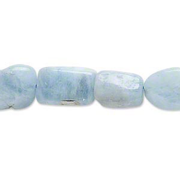 Aquamarine 1pkg1, hand-cut puffed rectangle bead 15.5-16 inch 12x9mm-14x12mm image number 0