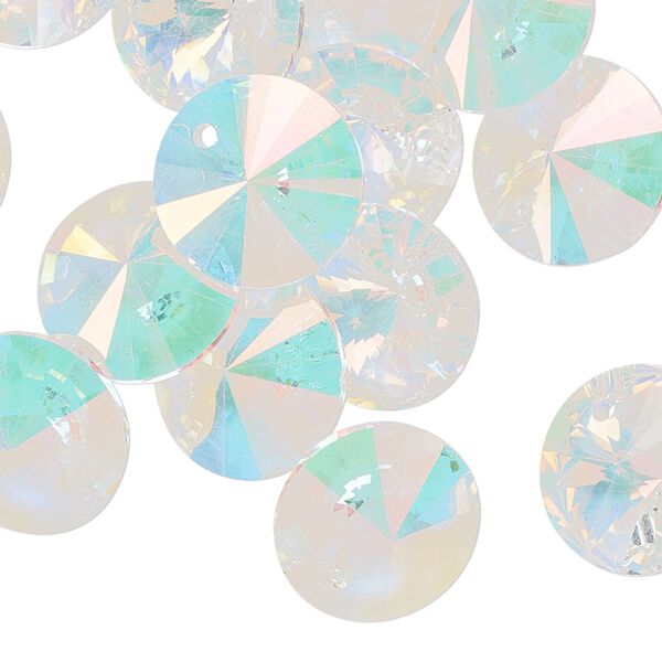 Drop 144pk crystal AB, Preciosa Czech crystal 14mm pendant rivoli image number 0
