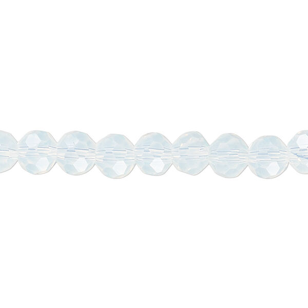 Bead 1pk 32 facets translucent clear frosted, Celestial Crystal® 6mm round 15.5-16 inch image number 0