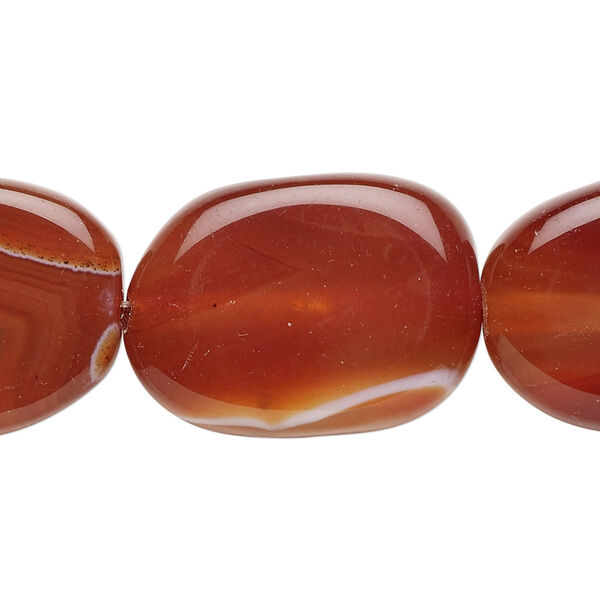Red agate 1pkg1, striped pattern freeform bead 15.5-16 inch 30x22mm image number 0