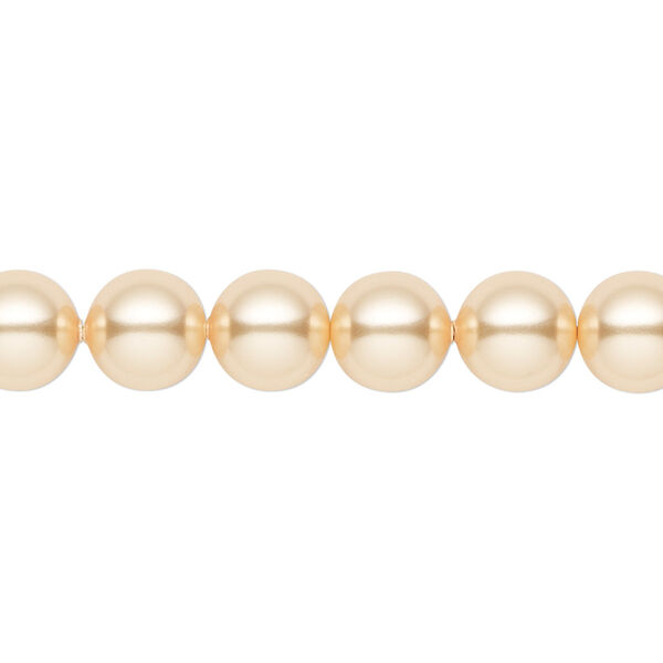 Pearl 250pk gold, Swarovski® 8mm round 5810 image number 0