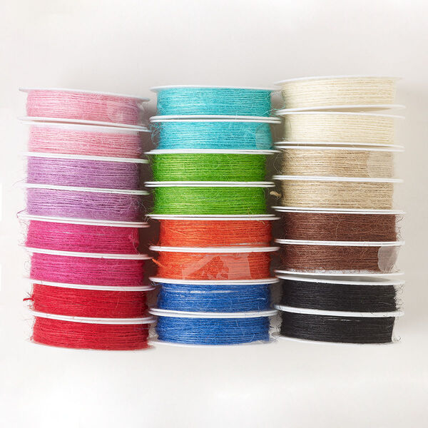 Cord mix, jute, assorted colors, 1mm round. Sold per pkg of (24) 5-yard spools. image number 0
