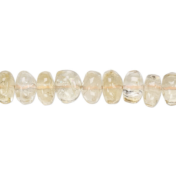 Citrine 1pkg1, hand-cut rondelle bead 13 inch 8x3mm-10x6mm image number 0