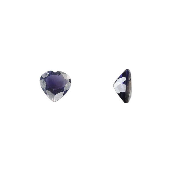 Iolite 1pkg1, hand-cut faceted heart gem natural 8mm image number 0