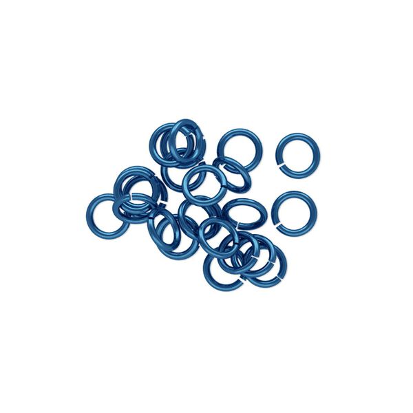 Jump ring, niobium, steel blue, 5mm round, 3.4mm inside diameter, 20 gauge. Sold per pkg of 25. image number 0