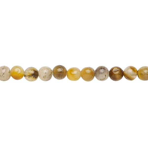 Tigereye 1pkg1, round bead natural 15 inch 4-5mm image number 0