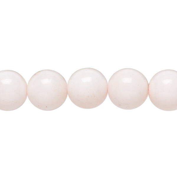 Mangano calcite 1pkg1, hand-cut round bead 8 inch 10mm image number 0