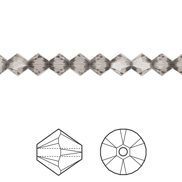 Bead 24pk greige, Crystal Passions® 5mm bicone 5328 image number 0