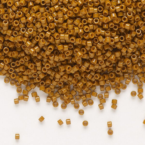 Seed bead, Delica®, glass, pkg/250g, #11 round, Duracoat® opaque outside dyed sienna (DB-2109). image number 0