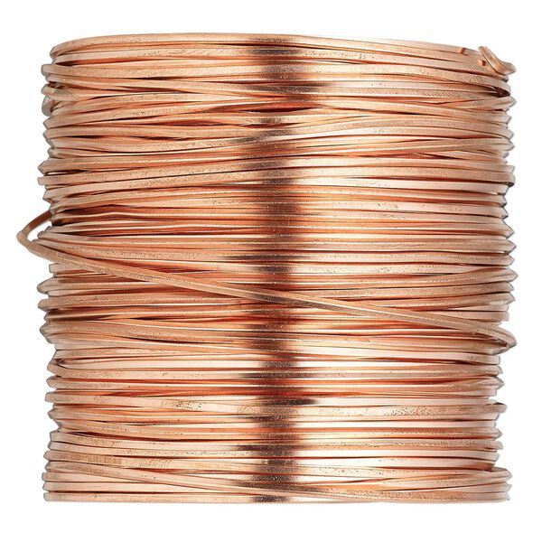Wire, copper, half-hard, square, 16 gauge. Sold per 10-yard coil. image number 0