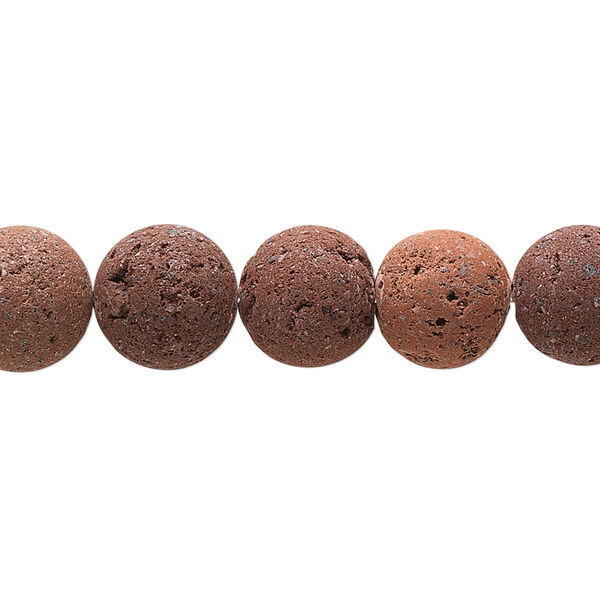Lava rock 1pkg1, round bead natural 15.5-16 inch 10mm image number 0
