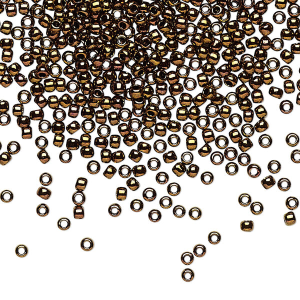 Seed bead, TOHO BEADS®, glass, pkg/250g, #11 round, opaque Olympic bronze (TR-11-224). image number 0