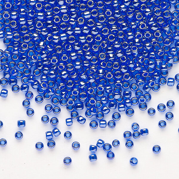 Seed bead, TOHO BEADS®, glass, pkg/250g, #11 round, translucent luster cobalt (TR-11-116). image number 0