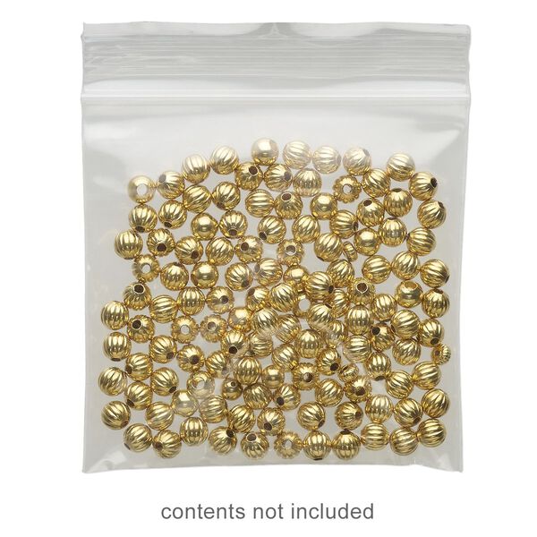 Bag 1pkg100 Tite-Lip™, anti-tarnish plastic, transparent clear, 3-inch top zip. image number 0