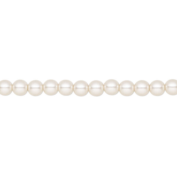 Pearl 50pk white, Preciosa Czech crystal 4mm round image number 0