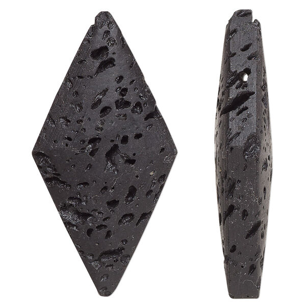 Lava rock 1pkg2, top-drilled diamond focal 40x20.5mm image number 0