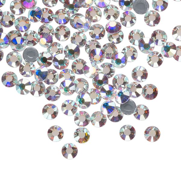 Flat back, Dance With Me™ crystal hotfix rhinestone, crystal AB, foil back, 3.8-4mm rose, SS16. Sold per pkg of 144 (1 gross). image number 0