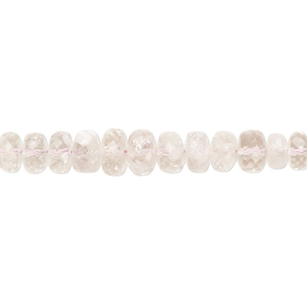 Morganite 1pkg1, hand-cut faceted rondelle bead natural 7 inch graduated 3x2mm-7x5mm image number 0