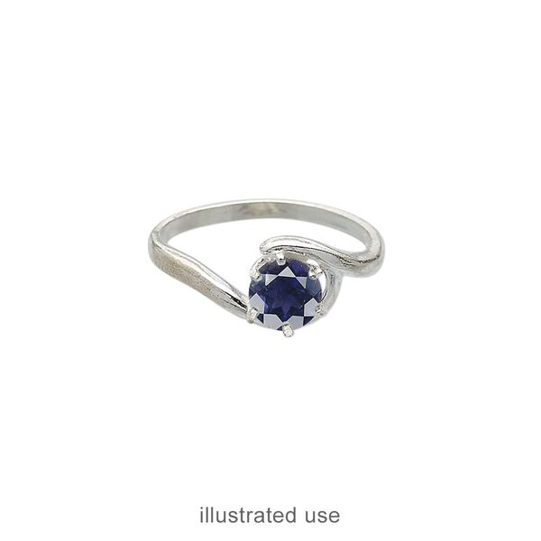 Ring, Sure-Set™, sterling silver, swirl band with 6mm 6-prong round setting, size 8. Sold individually. image number 1