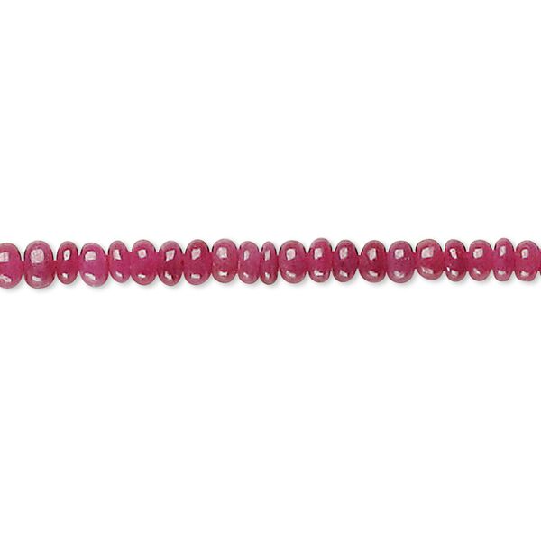 Ruby 1pkg1, hand-cut rondelle bead 15.5-16 inch graduated 3x2mm-4x3mm image number 0