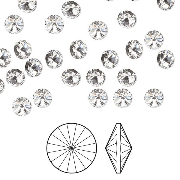Chaton 144pk crystal foil back, Preciosa MAXIMA Czech crystal rhinestone 8.16-8.41mm rivoli SS39 image number 0