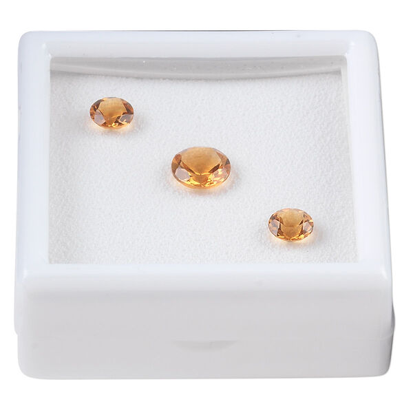 Citrine 1pkg3, hand-cut faceted round gem 6mm / 8mm image number 0