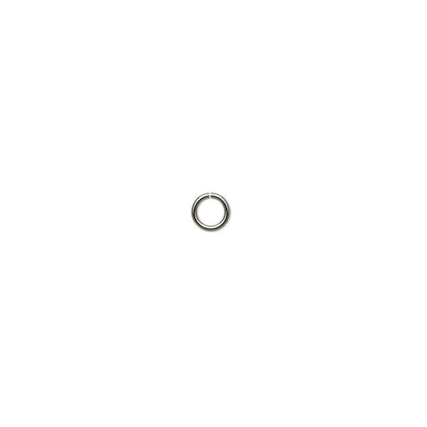 Jump ring, 14KtW white gold, 4mm round, 2.6mm inside diameter, 22 gauge. Sold per pkg of 4. image number 0