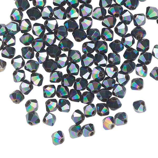 Bead 144pk crystal peacock shadow, Celestial Crystal® 4mm bicone image number 0