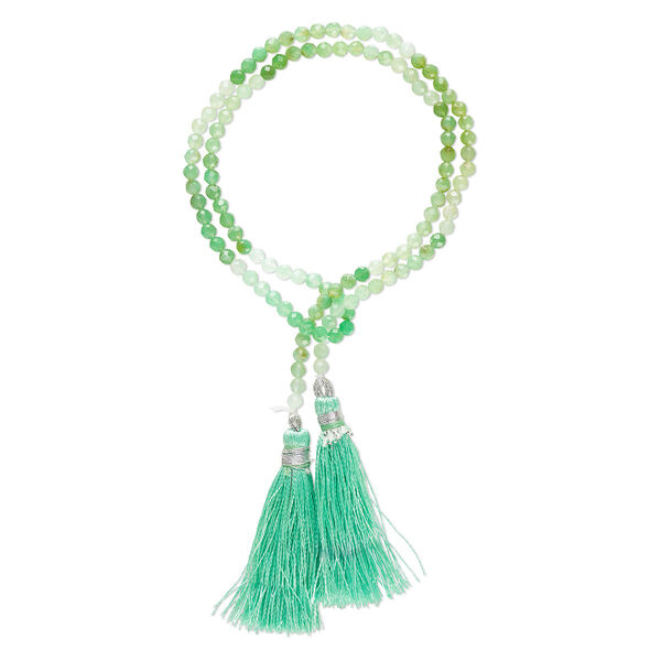 Chrysoprase 1pkg1, hand-cut faceted round bead natural 15.5-16 inch 3-3.5mm image number 0