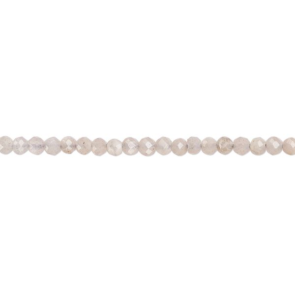 Grey moonstone 1pkg1, faceted round bead natural 13 inch 2mm image number 0