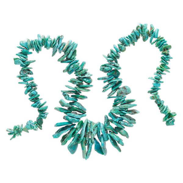 Turquoise 1pkg1, top-drilled chip bead 15 inch graduated small to gigantic image number 0