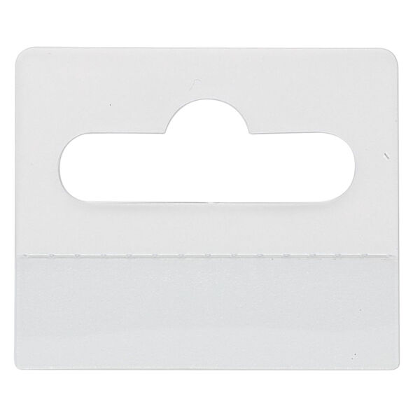 Hang tab, plastic and adhesive, 1-3/4 x 1-1/2 inch rectangle. Sold per pkg of 40. image number 0