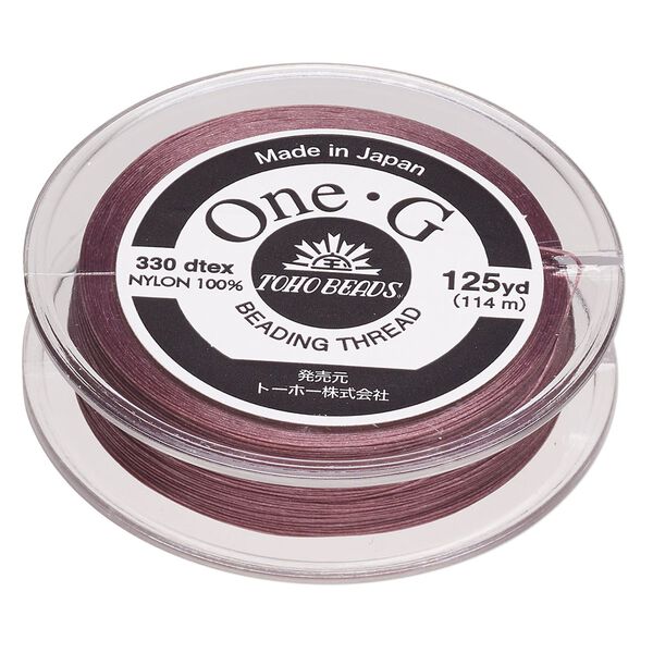 Thread, One-G™, nylon, pkg/125 yards, mauve, size 0. image number 0