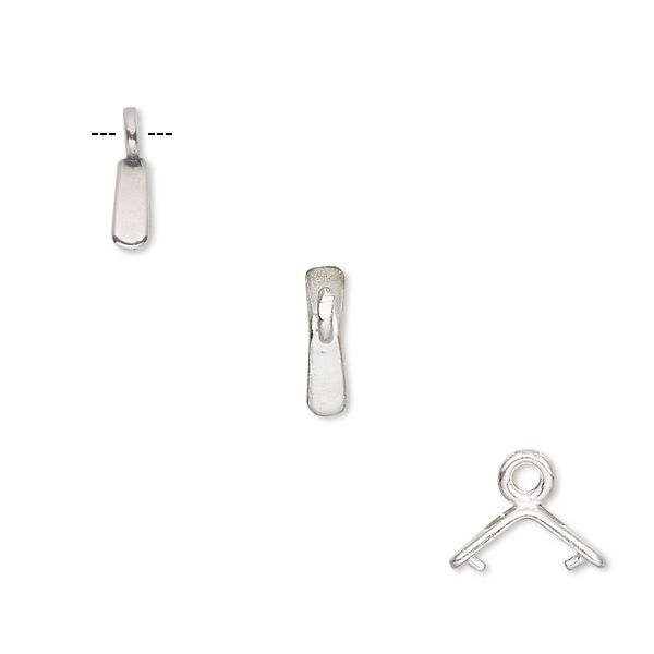 Bail, ice-pick, sterling silver, 6x3mm Y-shape, 4mm grip length. Sold per pkg of 10. image number 0
