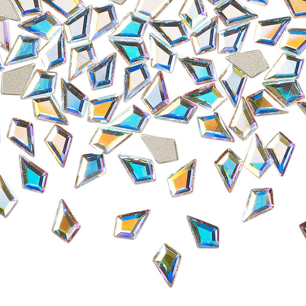 Flat back 720pk crystal AB foil back, Preciosa MAXIMA Czech crystal rhinestone 6.4x4.2mm kite image number 0