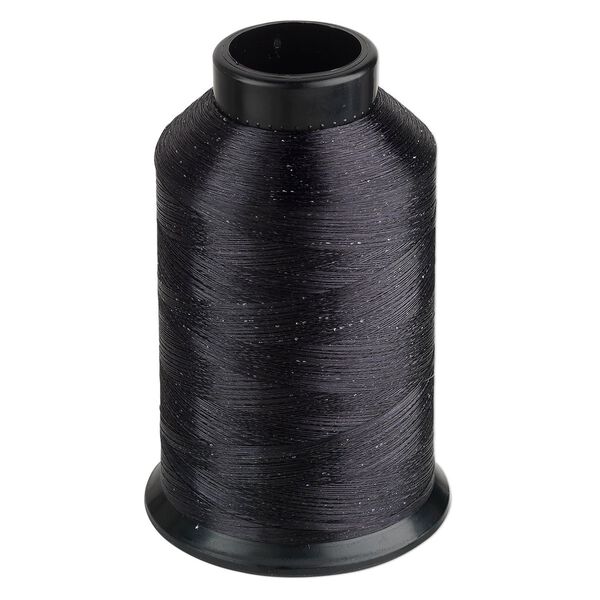 Thread, Nymo®, nylon, black, size OO. Sold per 3-ounce spool. image number 0