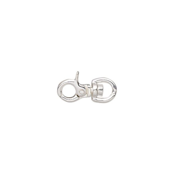 Clasp, lobster claw, sterling silver, 11.5x6mm with swivel. Sold individually. image number 0