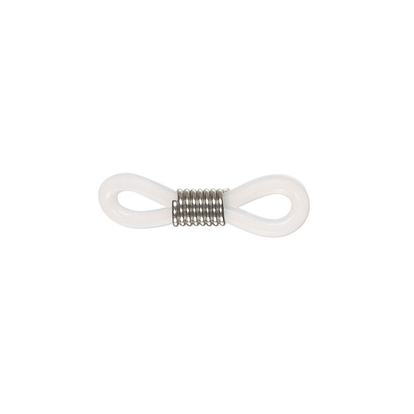 Eyeglass holder, silicone and stainless steel, clear, 21x6mm-23x7mm adjustable coil. Sold per pkg of 10. image number 0