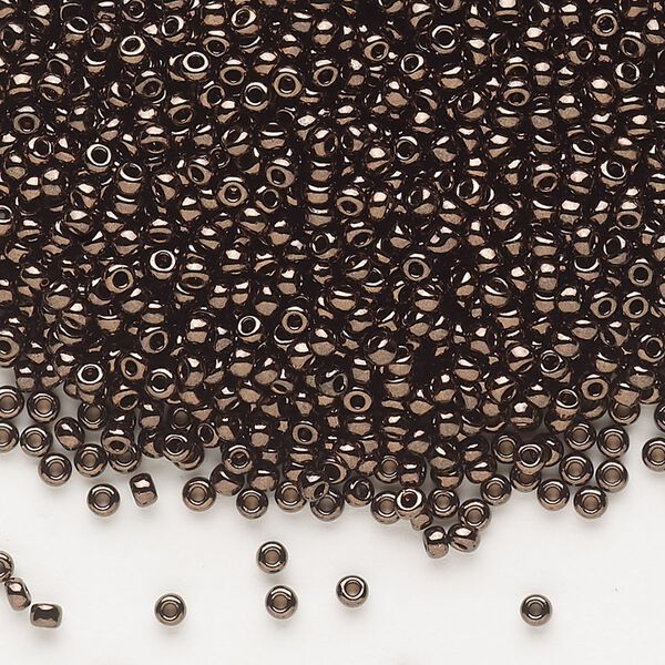 Seed bead, Dyna-Mites™, glass, pkg/1/2kg, #11 round, opaque iris dark bronze, (926 11/0 RR). image number 0