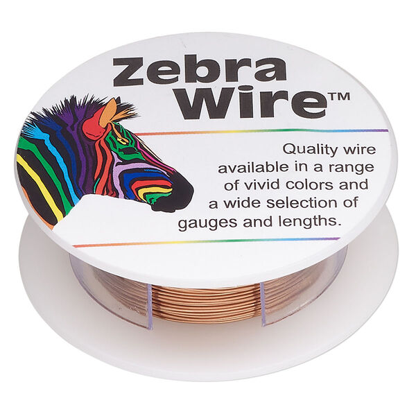 Wire, Zebra Wire™, natural copper, round, 26 gauge. Sold per 30-yard spool. image number 0