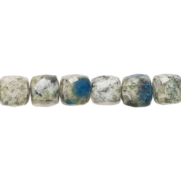 K2 "jasper" 1pkg1, hand-cut faceted cube bead natural 8 inch 8mm 8x7mm-9x9mm image number 0