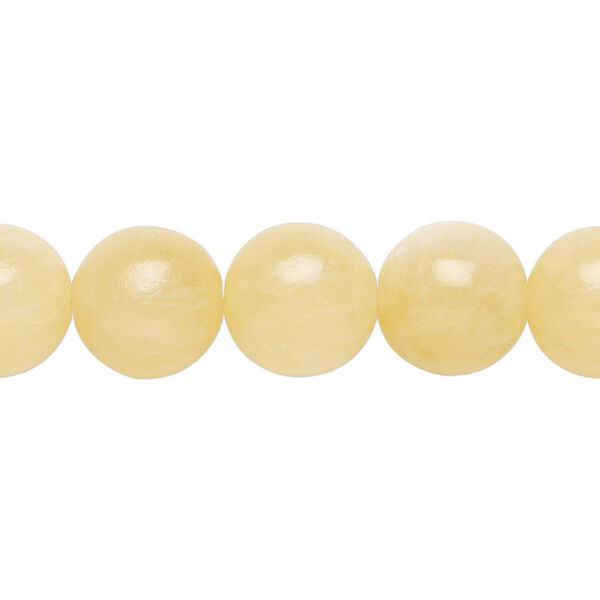 Yellow calcite 1pkg1, round bead 15.5-16 inch 12mm image number 0