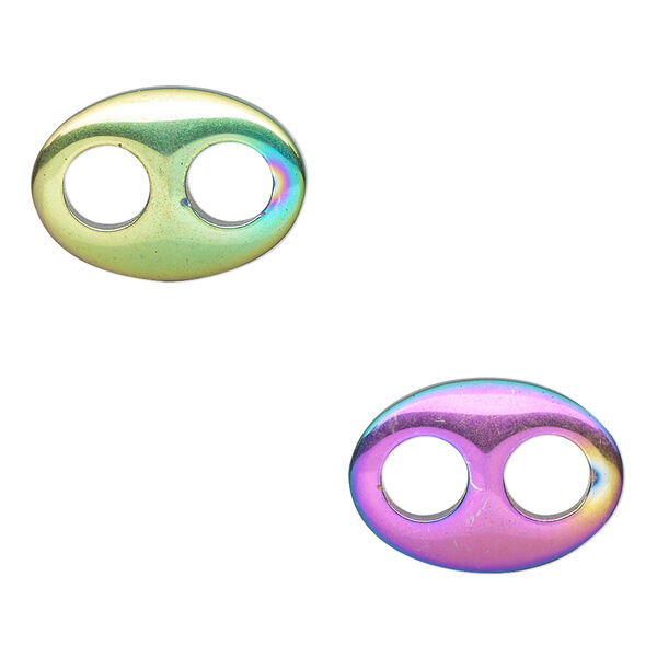 Hemalyke™ 1pkg2, electroplated oval link 18.5x13mm image number 0