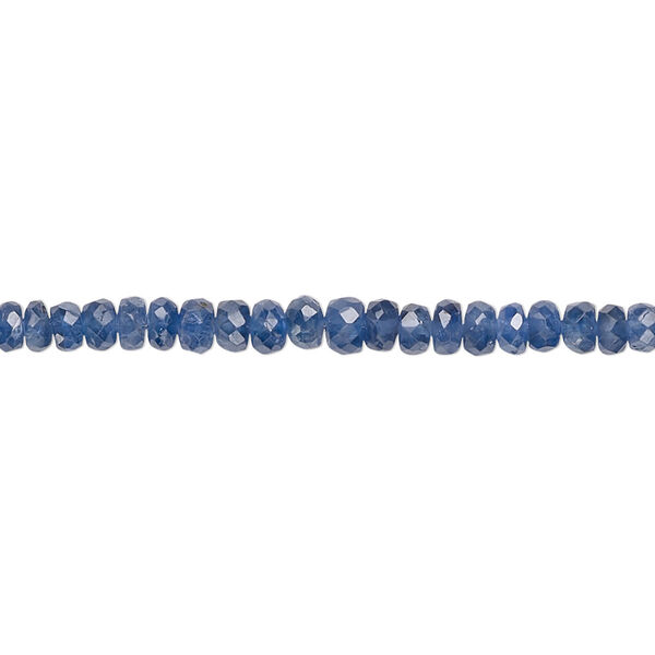 Blue sapphire 1pkg1, hand-cut faceted rondelle bead B grade, 8 inch graduated 2x1mm-4x3mm image number 0