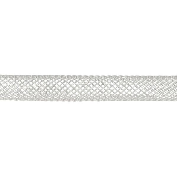 Cord, nylon, silver, 6mm mesh tube, fits up to 6mm bead. Sold per pkg of 6 feet. image number 0