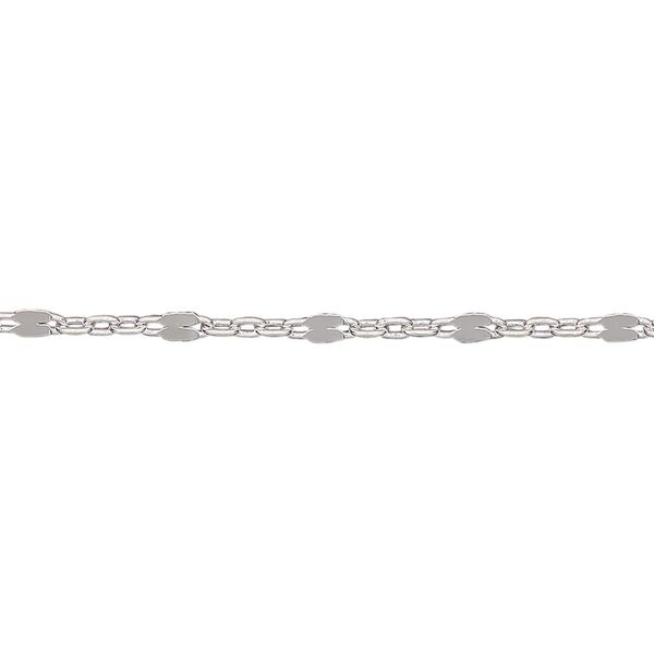 Chain, silver-plated brass, 2.4mm mirror. Sold per pkg of 5 feet. image number 0
